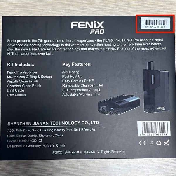 fenix pro package serial number