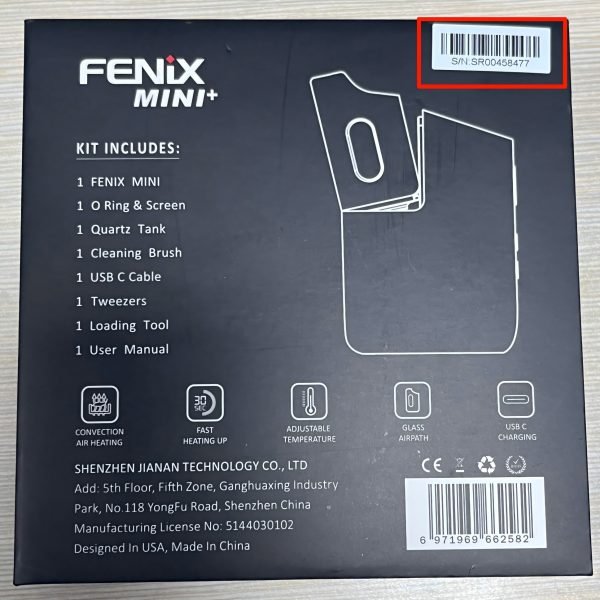 FENIX Mini + pacakge serial number